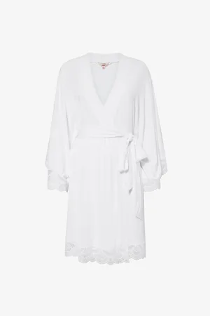 Eberjey Womens Mariana Tie-Waist Stretch-Jersey Robe