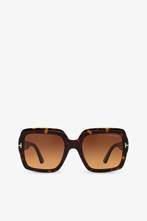 Tom Ford Womens Tr001783 Kaya Square-Frame Tortoiseshell Acetate Sunglasses