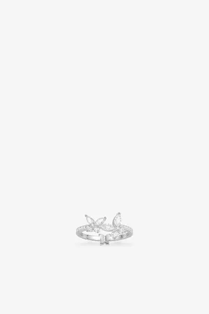 APM Monaco Womens Butterfly Sterling- and Cubic Zirconia Ring