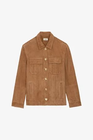 Zadig & Voltaire Womens Kuba Flap-Pocket Suede Jacket