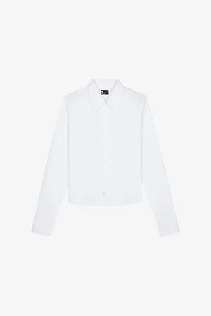The Kooples Womens Classic-Collar Fitted Stretch Cotton-Poplin Shirt