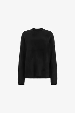 AllSaints Womens Rebel Crew-Neck Regular-Fit Brushed Recycled-Cashmere Jumper