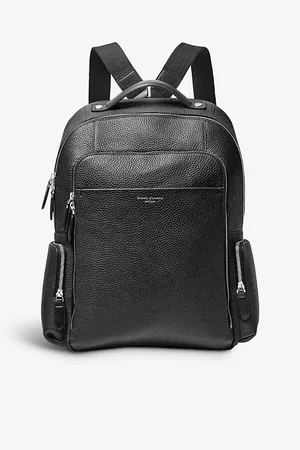 ASPINAL OF LONDON Reporter Zipped Pebbled Leather Backpack