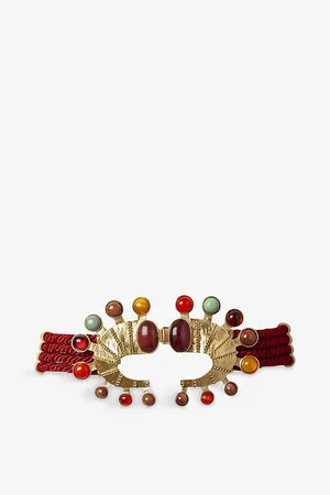 LA Maison Couture Womens Sonia Petroff Seahorse 24ct Yellow Gold-Plated Brass and Cabochon Belt