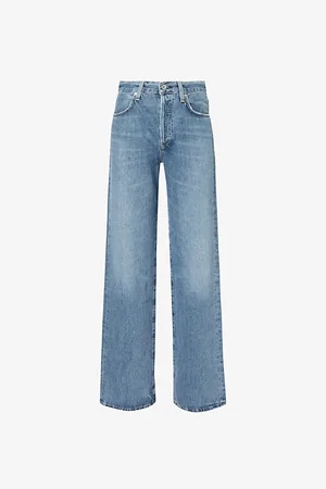Citizens of Humanity Womens Annina Wide-Leg Mid-Rise Denim Jeans