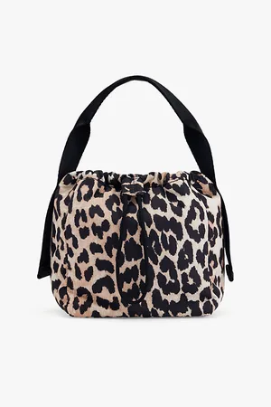 Ganni Womens -Print Tech Recycled-Polyester Pouch Bag