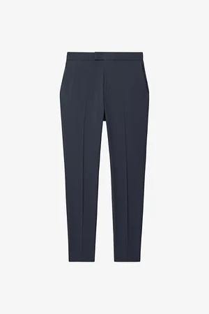 Reiss Mens Found Pressed-Crease Straight-Leg Stretch-Woven Trousers