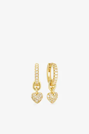 Sif Jakobs Caro Creole 18ct -Plated Sterling-Silver and Zirconia Drop Earrings