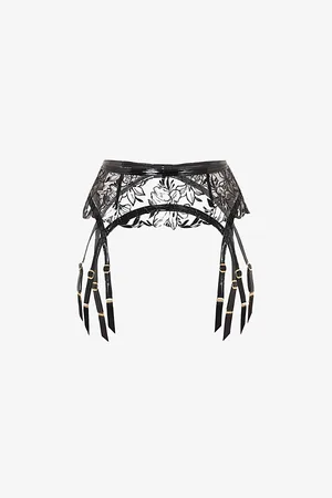 Agent Provocateur Womens Ozella PVC and Lace Suspender Belt