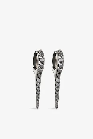 Melissa Kaye Lola Needle 18ct Blackened-Gold and 1.45ct Brilliant-Cut Diamond Earrings