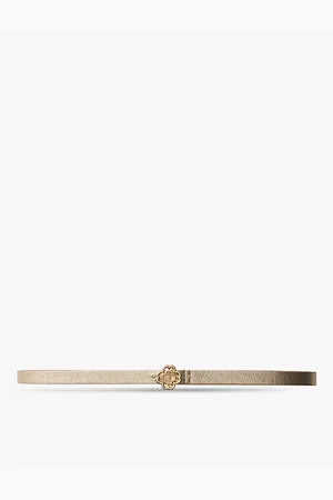 Maje Womens Clover-Buckle Metallic Leather Belt