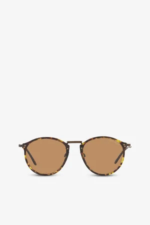 Giorgio Armani Womens Ar318Sm Round-Frame Acetate and Metal Sunglasses