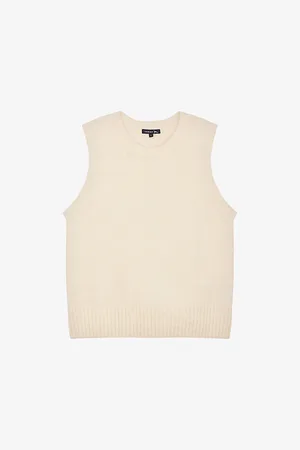 Soeur Womens Namaste Ribbed-Collar Stretch-Knitted Sweater Vest