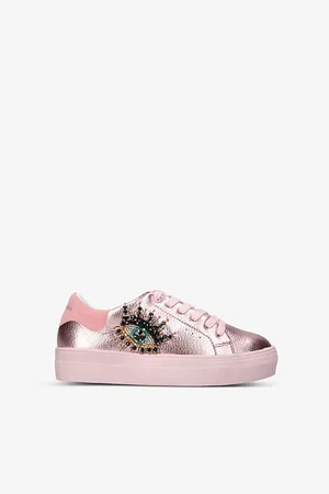 Kurt Geiger Mini Laney Eye Metallic Beaded Leather Low-Top Trainers 4-7 Years