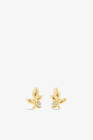 Tiffany & Co. Olive Leaf Diamond and 18ct Yellow-Gold Earrings