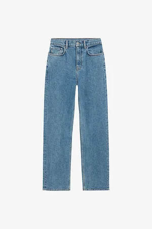 Claudie Pierlot Womens Stonewashed Straight-Leg Mid-Rise Stretch-Denim Jeans