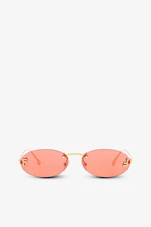 Fendi Womens Fe4075Us Oval-Frame Metal Sunglasses