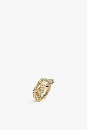 Cartier Grain De Café 18ct White-Gold, 18ct Yellow-Gold and 0.10ct Diamond Ring