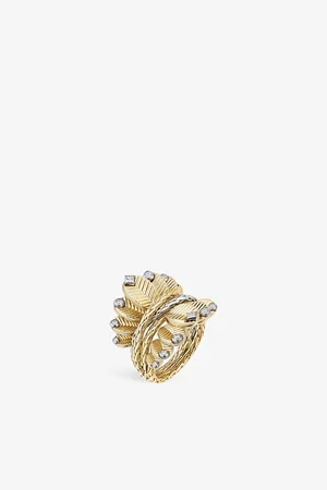 Cartier Grain De Café 18ct White-Gold, 18ct Yellow-Gold and 0.24ct Diamond Ring