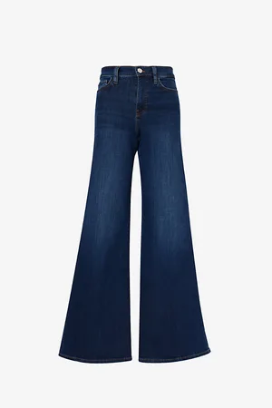 Frame Womens Le Palazzo Wide-Leg High-Rise Stretch-Woven Jeans