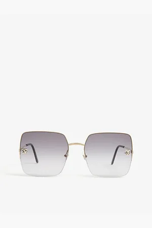 Cartier Womens Panthère De Square-Frame Sunglasses
