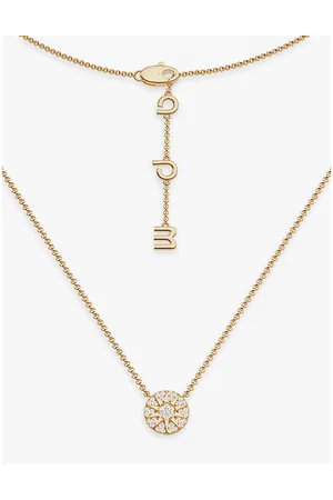 APM Monaco Womens Soleil 18ct -Plated Metal Alloy and Zirconia Pendant Necklace