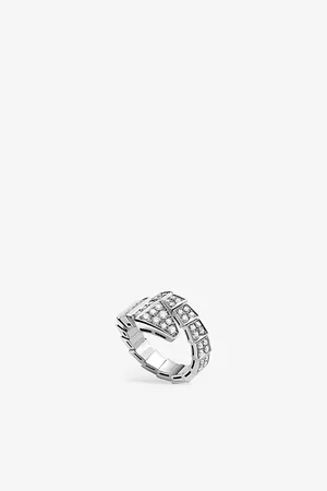 Bvlgari Serpenti 18Kt White-Gold and Diamond Ring
