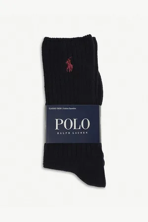 Ralph Lauren Mens Ribbed Cotton-Blend Socks