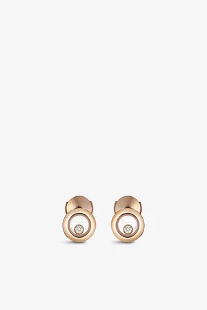 Chopard Happy Diamonds 18ct Rose-Gold and 0.10ct Brilliant-Cut Diamond Earrings