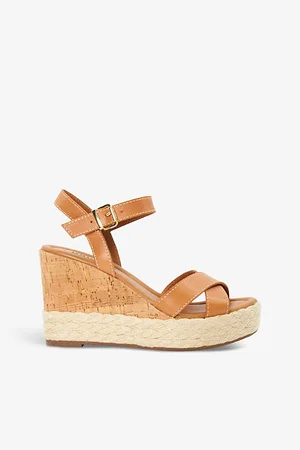 Dune Womens Kindest Crossover-Strap Wedge Sandals