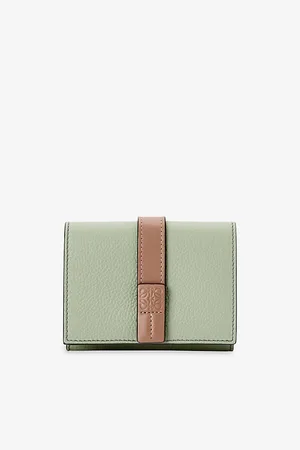 Loewe Womens Trifold Logo-Embossed Leather Wallet