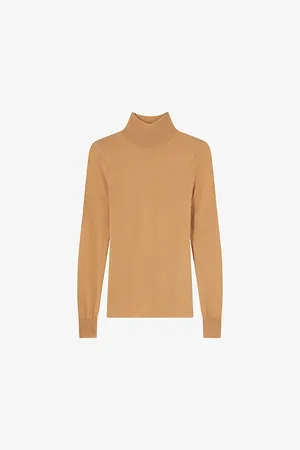 LK Bennett Womens Allie Turtleneck Metallic-Knit Jumper