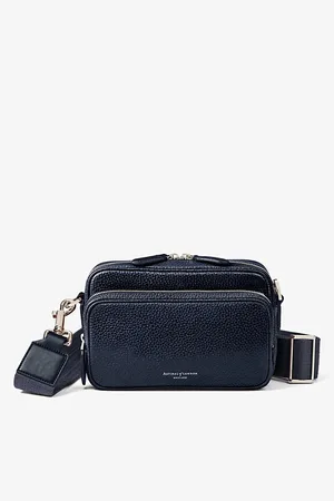 ASPINAL OF LONDON Mens Reporter Logo-Embellished Leather Cross-Body Bag