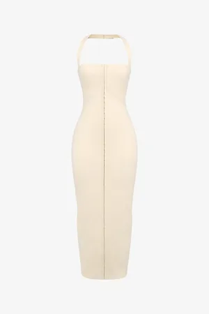 House Of Cb Womens Mia Halter-Neck Stretch-Woven Maxi Dress