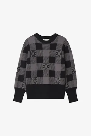 By Malina Womens Bianca Checked Knitted Jumper