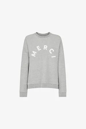 Whistles Womens Text-Print Round-Neck Cotton-Blend Jumper