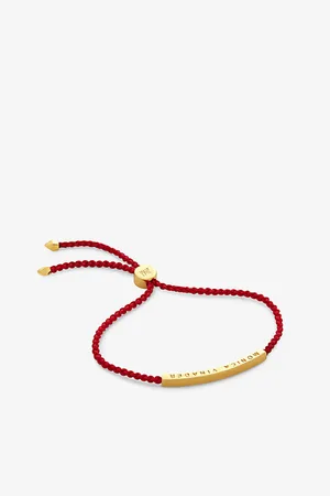 Monica Vinader Womens Linear Mini 18ct -Plated Vermeil Sterling-Silver Friendship Bracelet