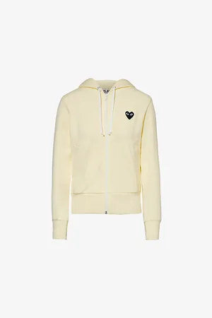 Comme des Garçons Womens Big Heart Logo-Appliqué Woven Hoody