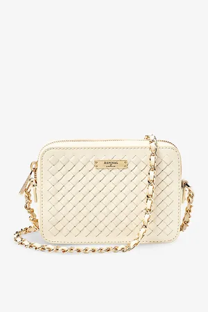 ASPINAL OF LONDON Womens Milly Logo-Plaque Leather Shoulder Bag