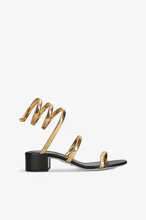 RENE CAOVILLA Womens Juniper Coiled-Strap Metal Sandals
