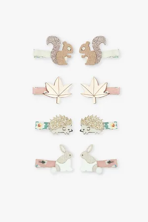 MIMI & LULA Woodland Pack Of Eight Fabric Hair Clips