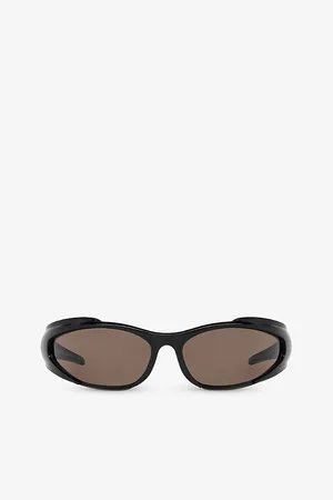 Balenciaga Womens Bb0253S Wraparound-Frame Acetate Sunglasses
