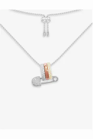 APM Monaco Womens Multicolor Pin Sterling- and Zirconia Adjustable Necklace