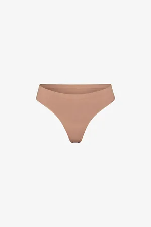 SKIMS Womens Smoothing Mid-Rise Stretch-Woven Thong