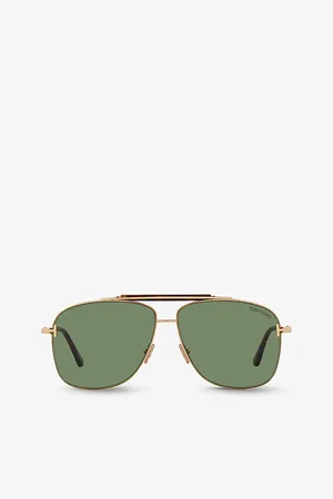 Tom Ford Womens Tr001628 Jaden Aviator-Frame Metal Sunglasses