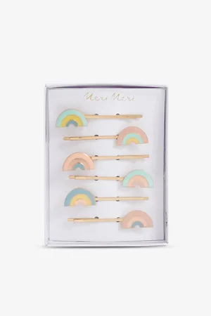 Meri Meri Rainbow Pack Of Six Hair Clips