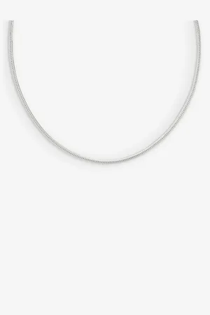 Astrid & Miyu Womens Snake Rhodium-Plated Brass Necklace
