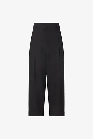 Soeur Womens Watson High-Rise Straight-Leg Cotton Trousers