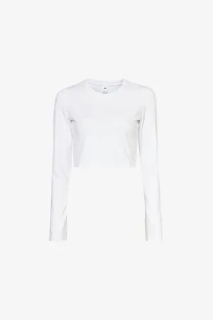 alo Womens Alosoft Cropped Stretch-Jersey Top