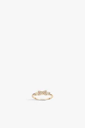 CHAUMET Jeux De Liens 18ct Rose-Gold and 0.05ct Brilliant-Cut Diamond Ring